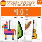 Mexico Math Mystery Pictures SPANISH Version Grade 1 Addit