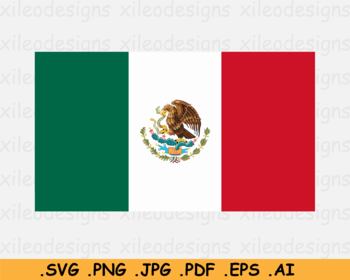 Preview of Mexico National Flag, Mexican Country Printable Banner - SVG EPS AI PNG JPG PDF