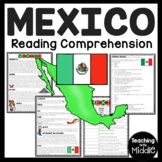 Mexico Overview Reading Comprehension Worksheet North America