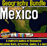 Mexico Physical Geography Bundle, Map Activities & Quizzes