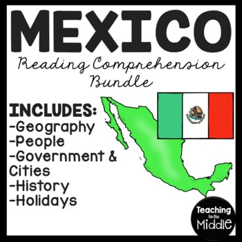 Preview of Mexico Reading Comprehension Worksheet Bundle Country Studies North America