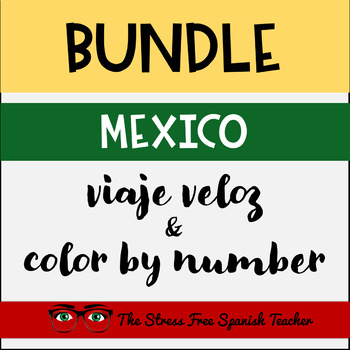 Preview of Mexico Spanish CI Reading AND Color By Number BUNDLE