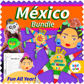 Preview of Mexico Theme Classroom Decor + Crafts / Day of The Dead Activities Bundle