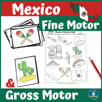 Preview of Mexico Themed Movement Games for Gross Motor Development & Fine Motor Activities
