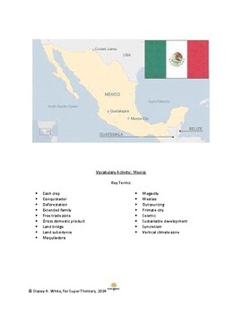 Preview of Mexico Vocabulary Activity