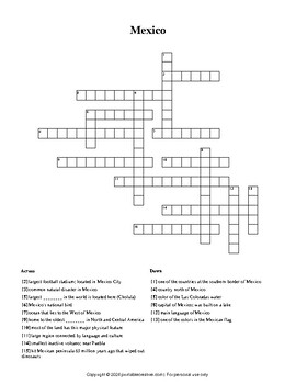 Preview of Mexico Word Search
