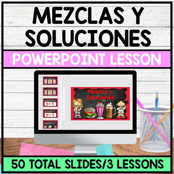 Preview of Mezclas y Soluciones PowerPoint Lesson