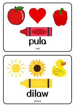 Mga Hugis at Kulay (Shapes and Colors in Filipino) / Flashcards/ Posters