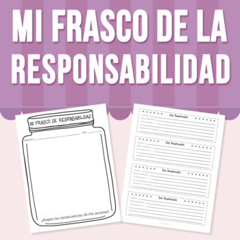 Preview of Mi Frasco de la Responsabilidad | Social Emotional Learning Activity