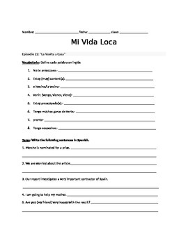 Mi Vida Loca Bbc Worksheets Teaching Resources Tpt
