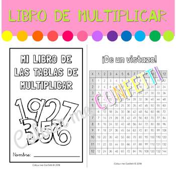 Preview of Mi libro de las tablas de multiplicar - Colour me Confetti