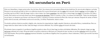 Preview of Mi secundaria en Perú: A story about high school in Perú