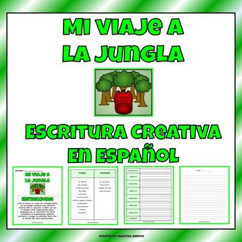 Preview of Mi viaje a la jungla - Spanish Creative Opinion Writing Packet (PRINTABLE!)