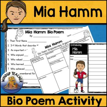 Preview of Mia Hamm Biography Poem Activity and Writing Paper