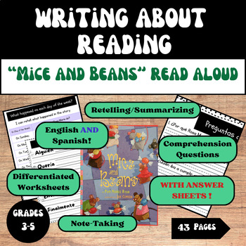 Preview of Mice and Beans: Retell, Summarize & Comprehension Questions | English & Spanish!