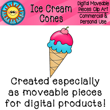 Ice Cream Cones Digital Moveable Clip Art By Deeder Do Designs Tpt