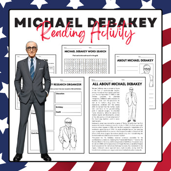 Preview of Michael DeBakey - Reading Activity Pack | Arab American Heritage Month Activies