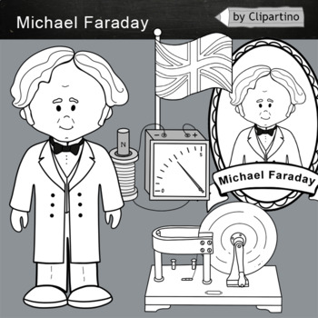 Preview of Michael Faraday clipart bw