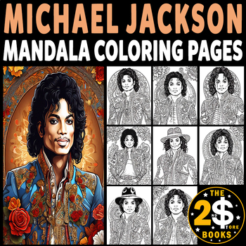 Preview of Michael Jackson Mandala Coloring Book – 10 Pages