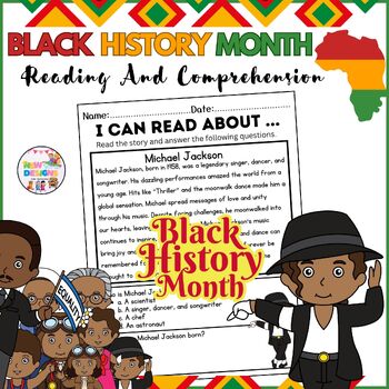 Preview of Michael Jackson / Reading and Comprehension / Black History Month
