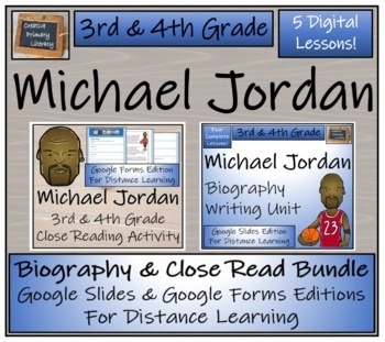 Preview of Michael Jordan Biography & Close Read Bundle Digital & Print | 3rd & 4th Grade