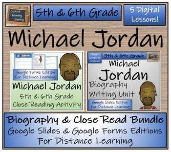 Preview of Michael Jordan Biography & Close Read Bundle Digital & Print | 5th & 6th Grade