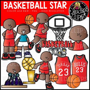 Preview of Basketball Star Clip Art Set {Educlips Clipart}