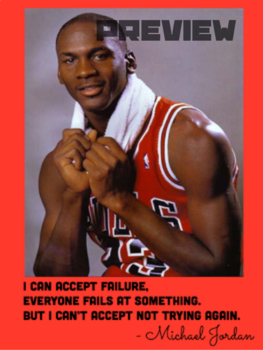 Preview of Michael Jordan Quote Growth Mindset Poster - Black History Month