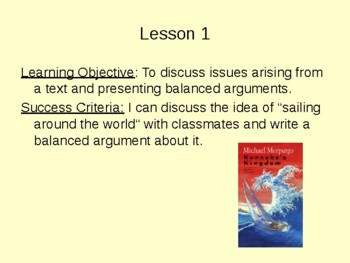 Preview of Michael Morpurgo Kensuke's Kingdom Teaching Materials Lessons Powerpoints