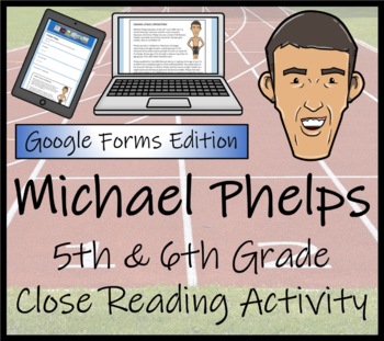 Preview of Michael Phelps Close Reading Activity Digital & Print | 5th Grade & 6th Grade