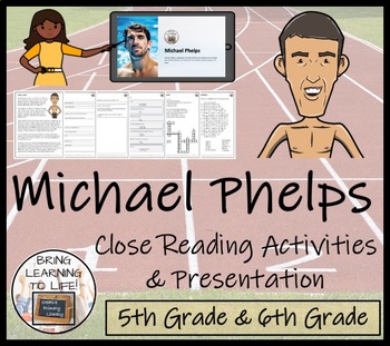 Preview of Michael Phelps Close Reading Comprehension Activity | 5th Grade & 6th Grade