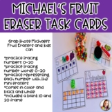 Mini Eraser Fruit Task Cards 0-20
