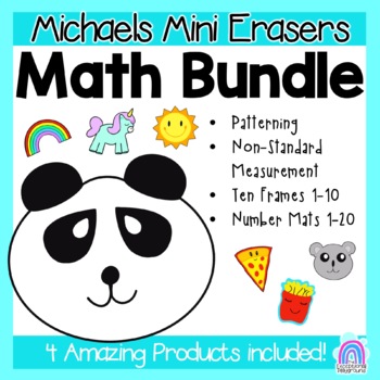 Preview of Michaels Mini Erasers Math Activities BUNDLE | Summer 2021 Erasers
