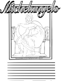 Michelangelo Coloring Page Activity Page Printable Instant