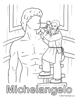 Michelangelo Coloring and Activity Book Pages by ThinkPsych | TpT