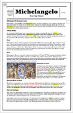 Michelangelo: Comprehension and Analysis worksheets (2 bon