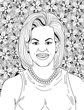 Preview of Michelle Obama 1st Lady of 44th President Coloring Page Womens History Month