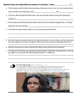 Preview of Michelle Obama Becoming Netflix Documentary Film Questions Distance Learning