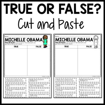 First Lady Michelle Obama Biography Reading Comprehension Worksheet