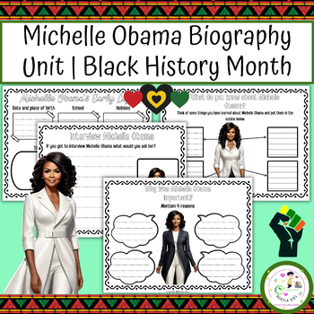 Preview of Michelle Obama Biography Unit | Black History Month | womens history month