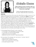 Michelle Obama Black History Month Biography Worksheet - PDF