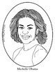 Michelle Obama Clip Art, Coloring Page or Mini Poster by Cordial Clips