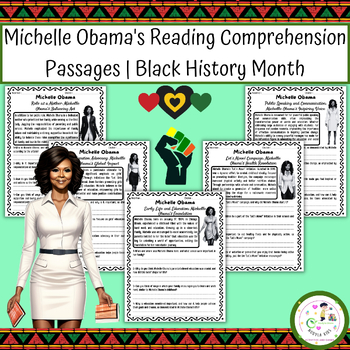 Preview of Michelle Obama Reading Comprehension Passages Black History Month
