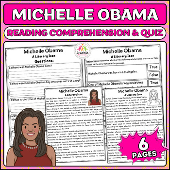Preview of Michelle Obama: Trailblazing First Lady Nonfiction Reading & Activities for WHM