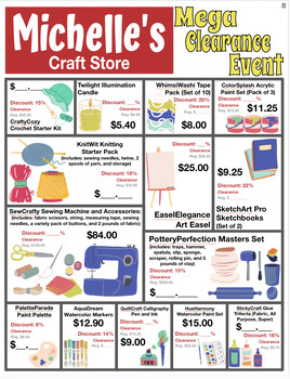 Preview of Michelle's Craft Store Catalog (Level 5): Crafting Mastery - Precision with Perc