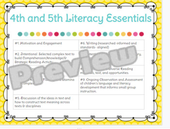 Preview of Michigan 10 Literacy Essentials