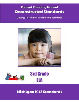 Preview of Michigan Deconstructed Standards Content Planning Manual 3rd Grade ELA
