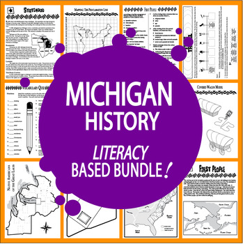 Preview of Michigan History State Study Bundle – ALL Content Included – No Textbook Needed!