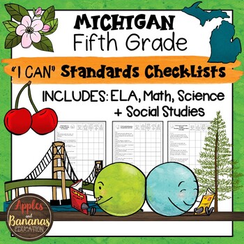 Preview of Michigan I Can Standards Checklists Fifth Grade