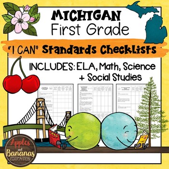 Preview of Michigan I Can Standards Checklists First Grade